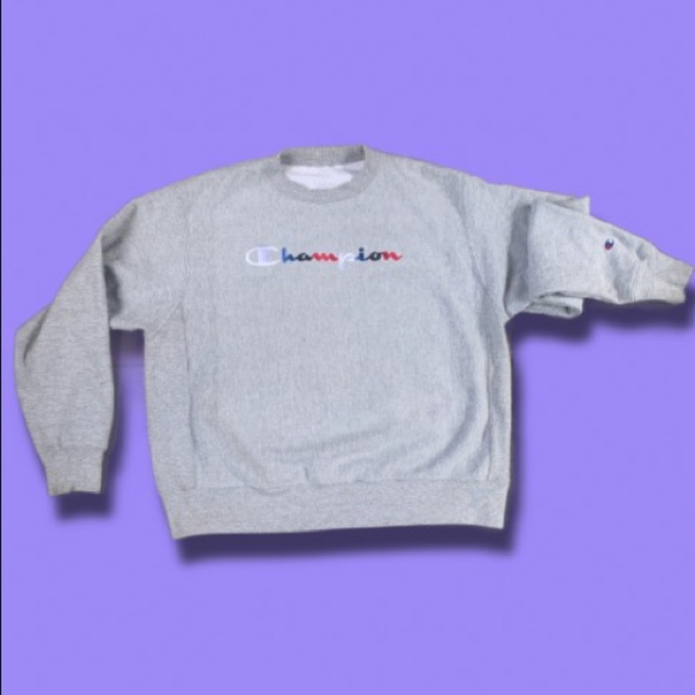 Champion Red White Black Blue Crewneck